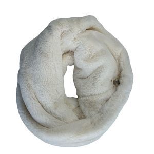 Sleeping on Snow for Anthropologie Cream Faux Fur Infinity Scarf Wrap